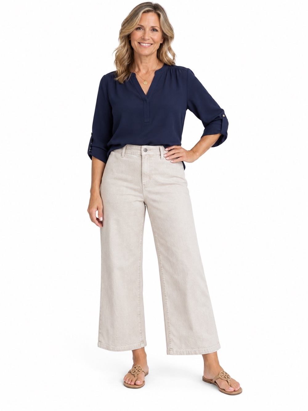 Universal Thread jeans wide leg ankle size 10 cream color